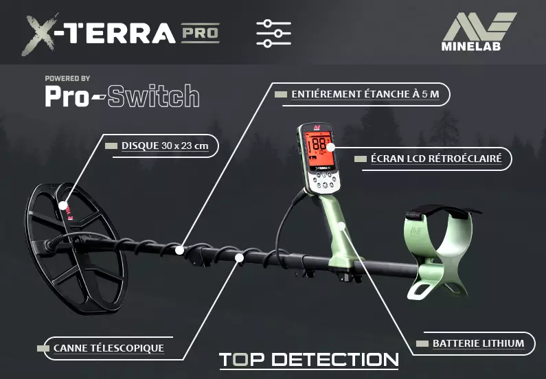 Minelab X-Terra Pro : un détecteur robuste, léger et compact